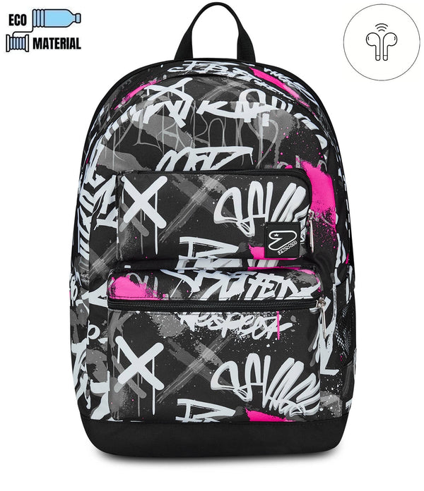 Seven® THE DOUBLE RUCKSACK MIT IN-EAR KOPFHÖRERN - THE DOUBLE PINK STREET - Default Title