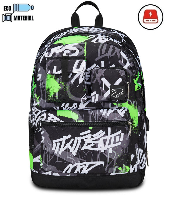 Seven® THE DOUBLE PRO ERWEITERBARER RUCKSACK MIT POWERBANK - Default Title