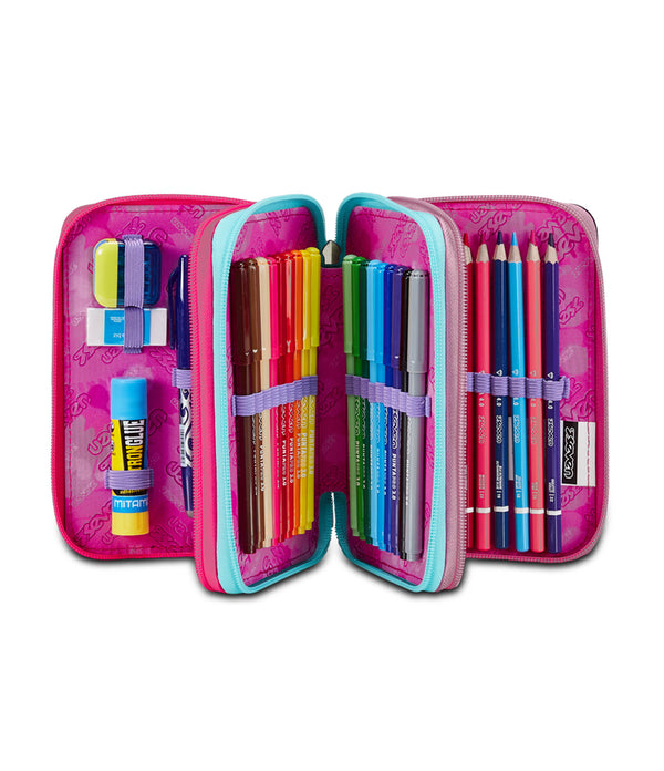 Seven® 3 ZIP PENCIL CASE - MARK ON GIRL