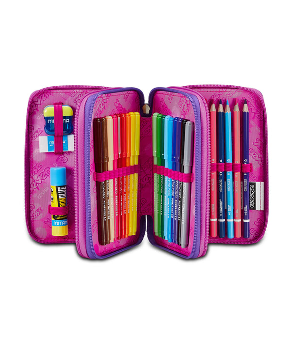 Seven® 3 ZIP PENCIL CASE - BUBBLE STREET
