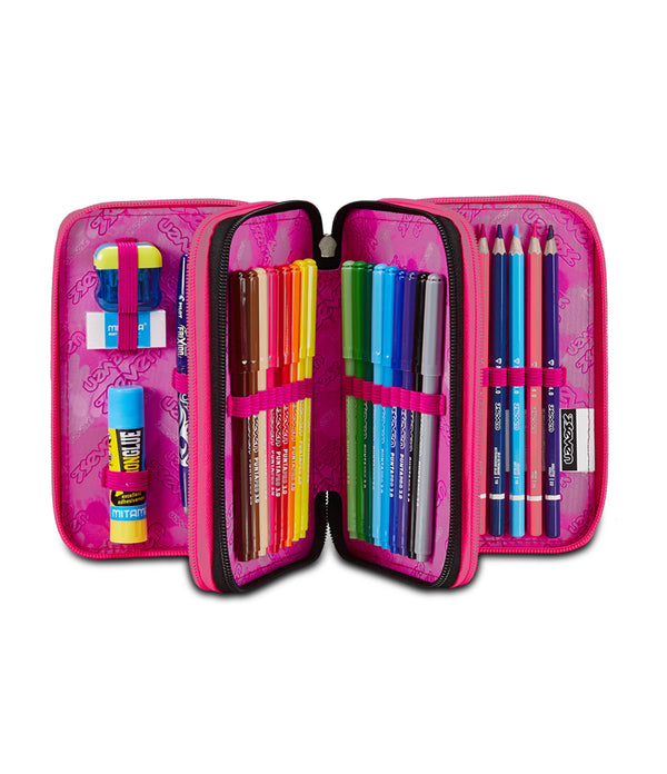Seven® 3 ZIP PENCIL CASE - MULTI-SHADE GIRL