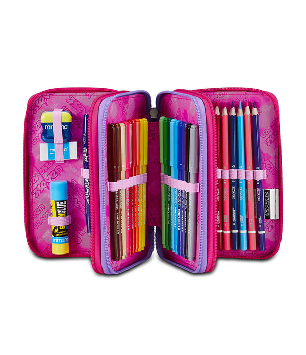 Seven® 3 ZIP PENCIL CASE - DRAFT HEART