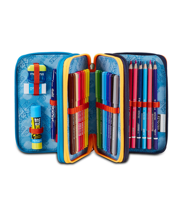Seven® 3 ZIP PENCIL CASE - RETROCOLOR