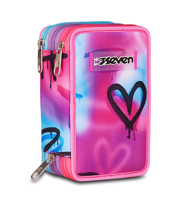 Seven® 3 ZIP - SPRINT PAINT GIRL Mäppchen mit 3 Fächern - Default Title