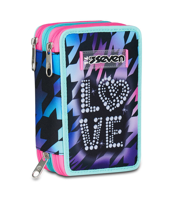 Seven® 3 ZIP - GLOW LOVE Mäppchen mit 3 Fächern - Default Title