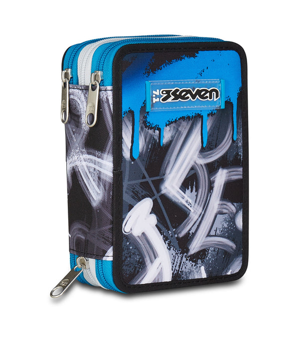 Seven® 3 ZIP - QUICK GRAFFITI BOY Mäppchen mit 3 Fächern - Default Title