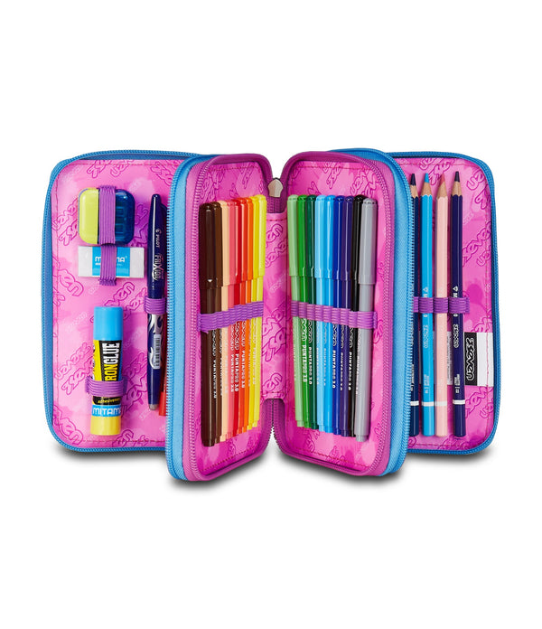 Seven® 3 ZIP - QUICK GRAFFITI GIRL Mäppchen mit 3 Fächern