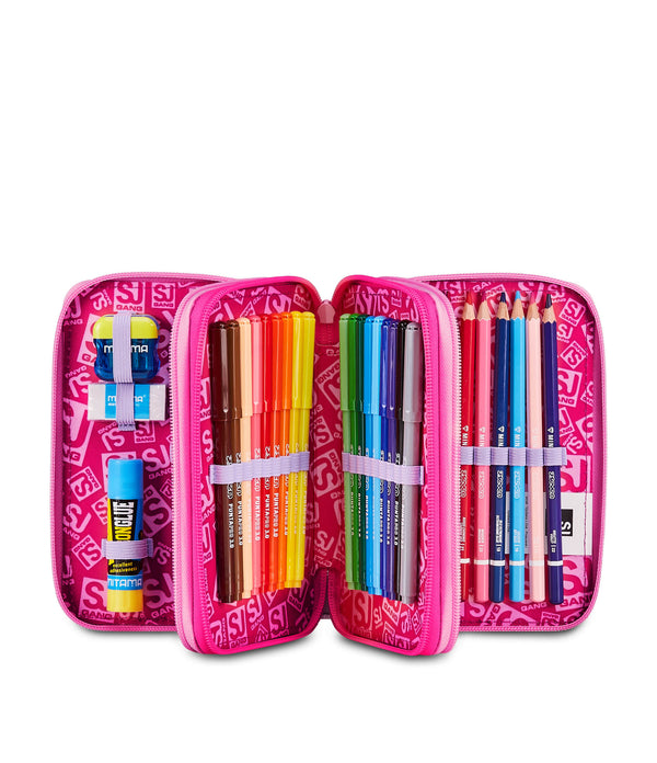 SOFT POUCH GIRL Gefülltes Mäppchen mit 3 Fächern
