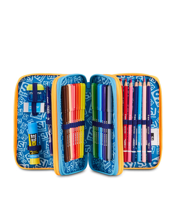 JOYFUL PINS BOY Gefülltes Mäppchen mit 3 Fächern