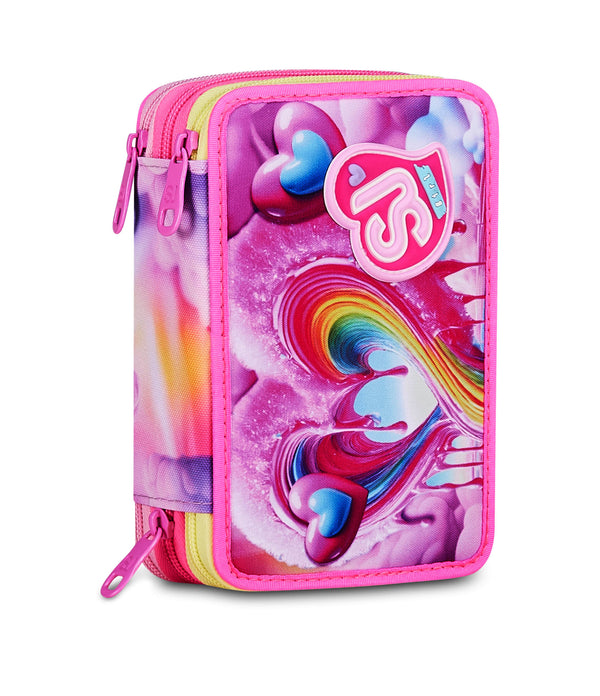 JOYFUL PINS GIRL Gefülltes Mäppchen mit 3 Fächern - Default Title