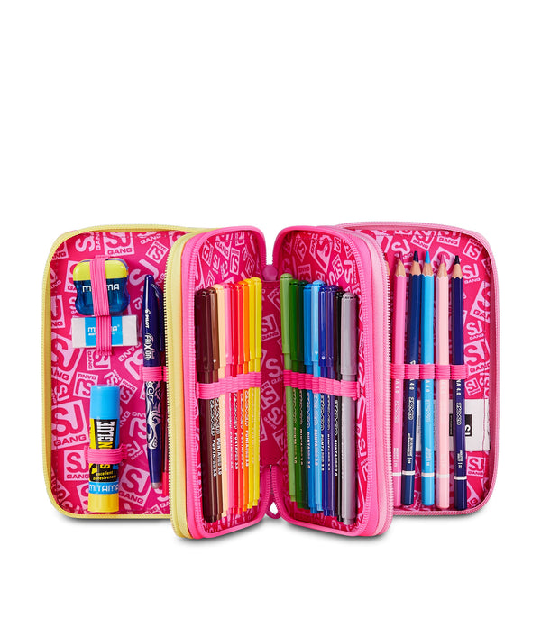 JOYFUL PINS GIRL Gefülltes Mäppchen mit 3 Fächern