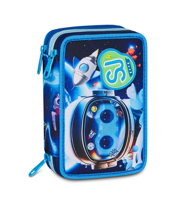 3 ZIP PENCIL CASE - SPACE LED BOY - Default Title