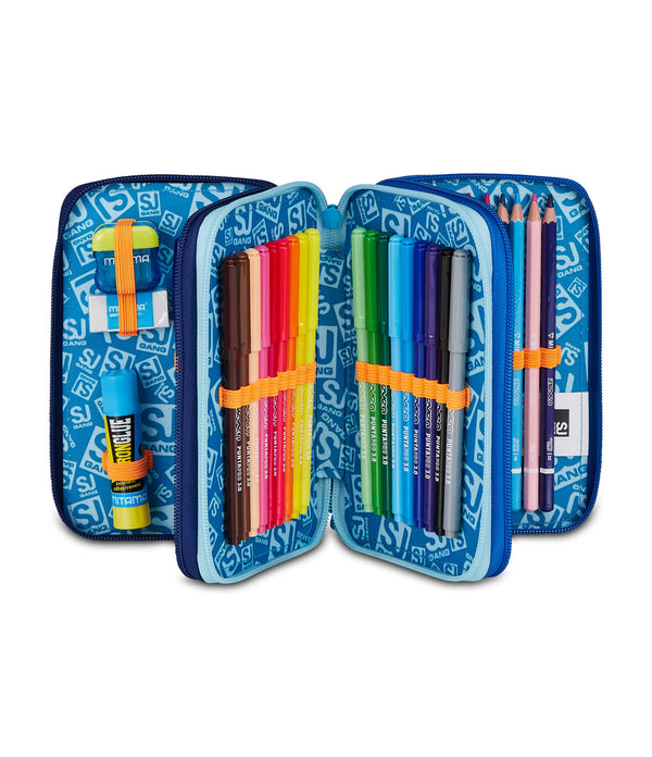 3 ZIP PENCIL CASE - SPACE LED BOY