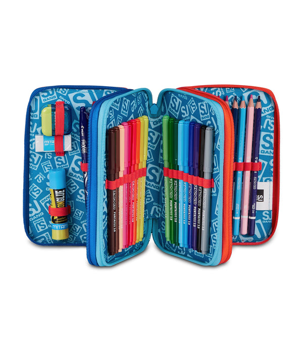 3 ZIP PENCIL CASE - SPEED ANIMAL BOY