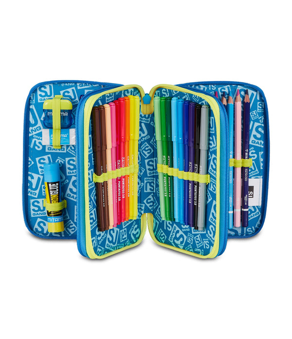 3 ZIP PENCIL CASE - GLACE PANTHER BOY