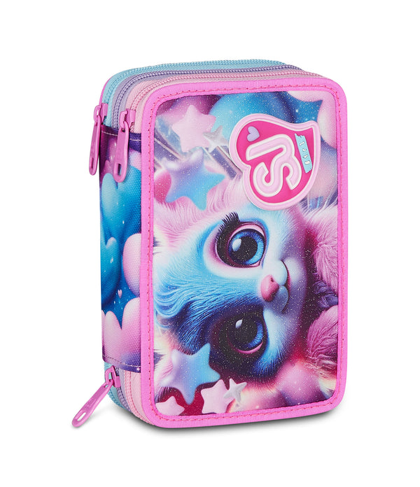 3 ZIP PENCIL CASE - MAGICAL FANTASY GIRL - Default Title