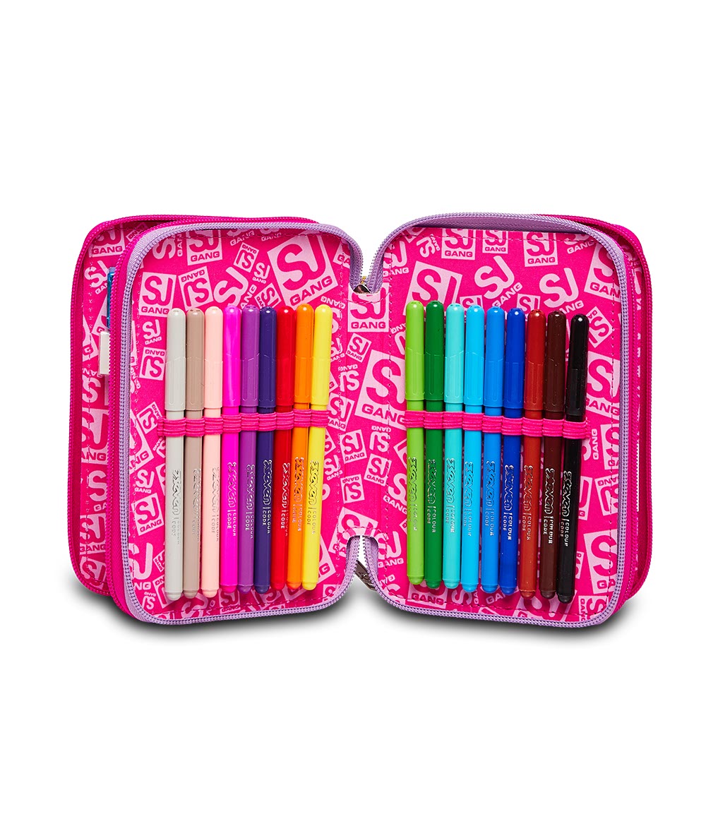 3 ZIP PENCIL CASE - HEART LOLLY